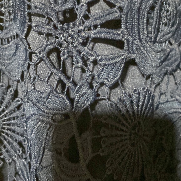 Lulus love Poem Navy Blue Lace High Neck Halter Style Mini Dress - Picture 3 of 4